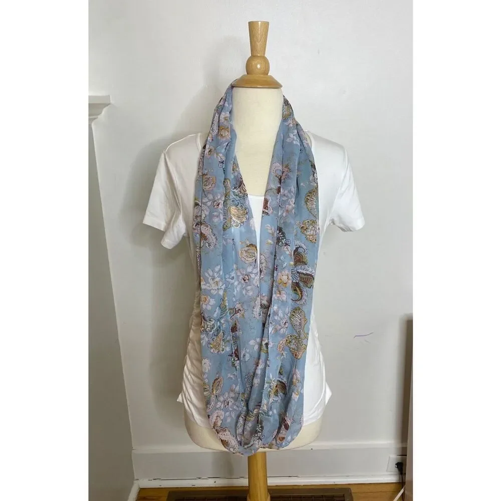 Lavello Lifestyle Chiffon Floral Infinity Scarf